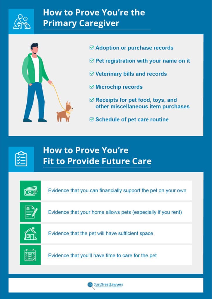 Infographic for how to prove you are able to care for a pet